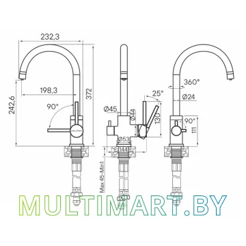 Смеситель Paulmark Essen Es213211-418(BLM) (черный металлик) картинка 3